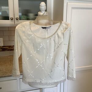 Walter Ma Beaded White Vintage Top Size Small